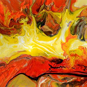 Red Dragon original abstract painting oil on canvas