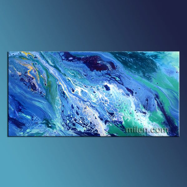 blue fluid abstract liquid painting